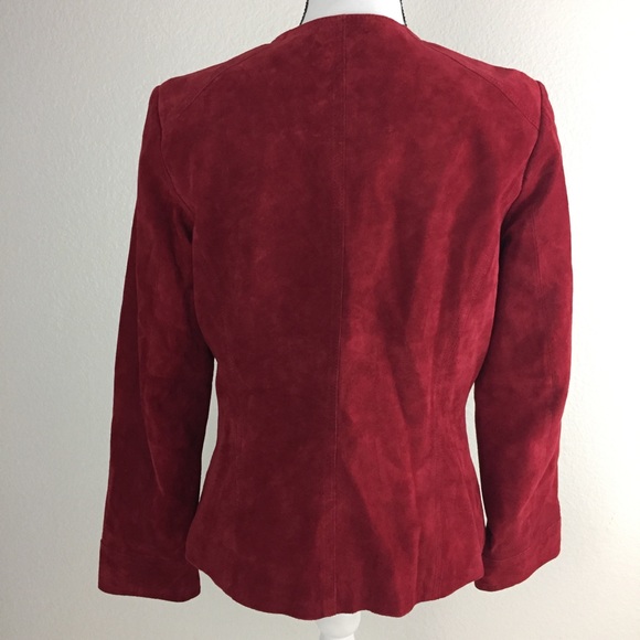 Alfani Red Leather Suede Jacket. Y49 - Picture 3 of 8